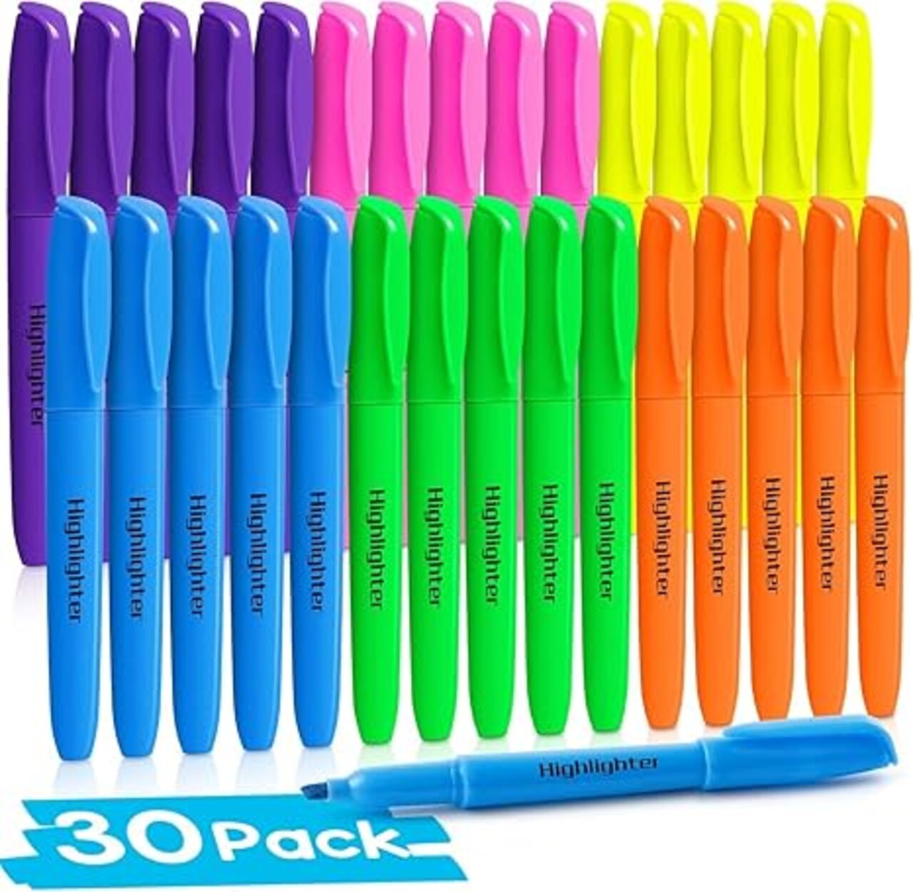 30 Count Highlighters Assorted Colors, No Bleed Highlighter Markers for Teacher Students, Classroom Must Have, School Supplies for Adult Kids